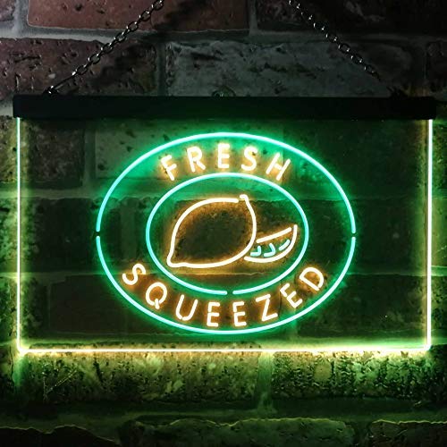 Fresh Squeezed Lemonade Dual LED Neon Light Sign